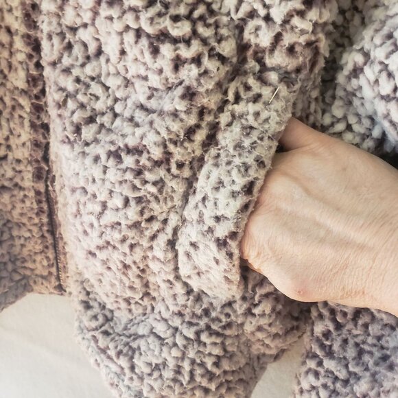 Express One Eleven Faux Fur Jacket Womens Size Small Cozy Sherpa Zip Up - Picture 2 of 9